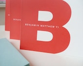 Personalized kids stationery, initial stationery, helvetica, modern stationery, custom baby gift, housewarming gift, set of 20