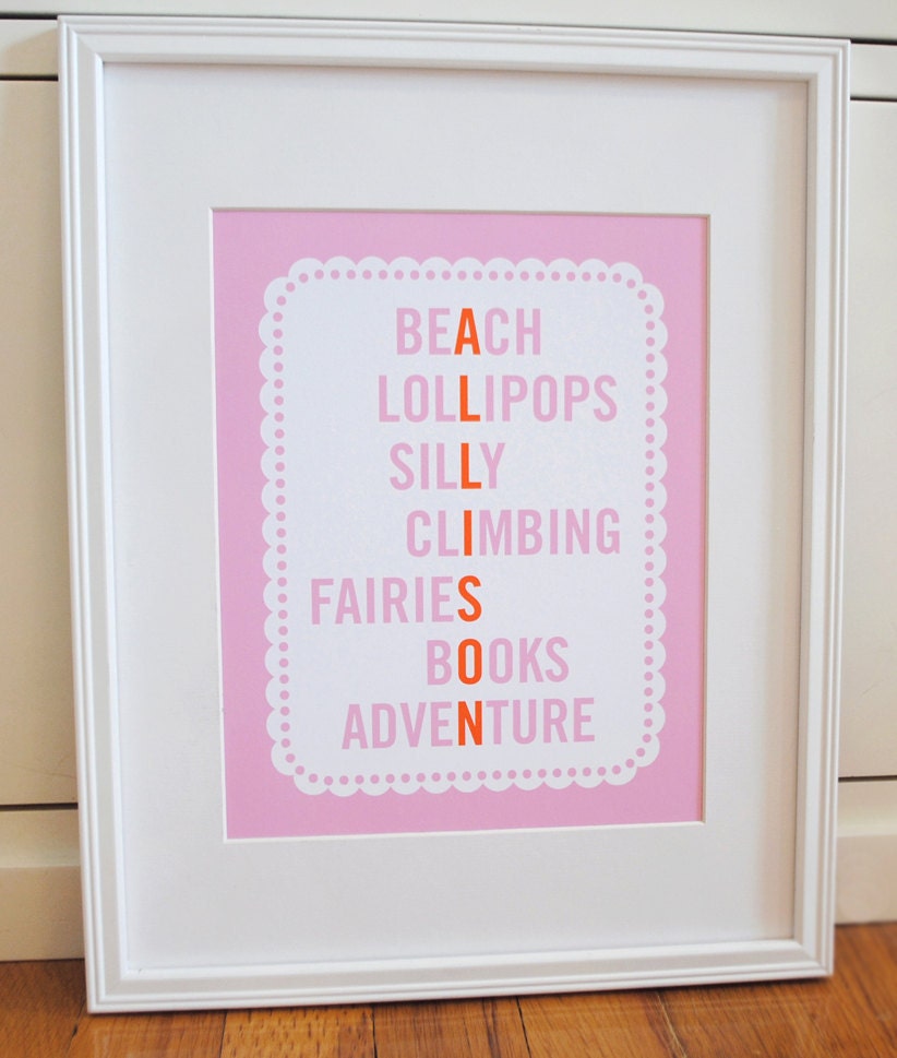 About Me modern nursery art print poster custom - 8x10
