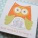 Owl Birthday Party Shower Invitations, woodland, baby shower invitations, bridal shower, owl notes cards, SET OF 20