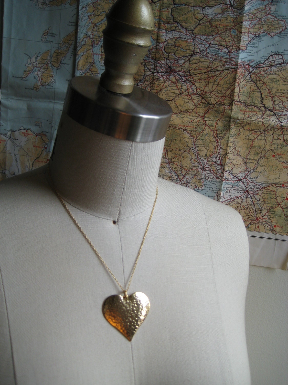 Hammered Heart  Necklace