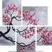 CUSTOM PAINTING Abstract Modern Landscape Tree Asian Zen Art by Gabriela 44x32 black white red