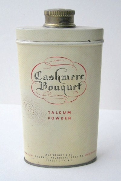 Vintage Cashmere Bouquet Talcum Powder Tin 2oz Colgate Palmolive Peet Co.