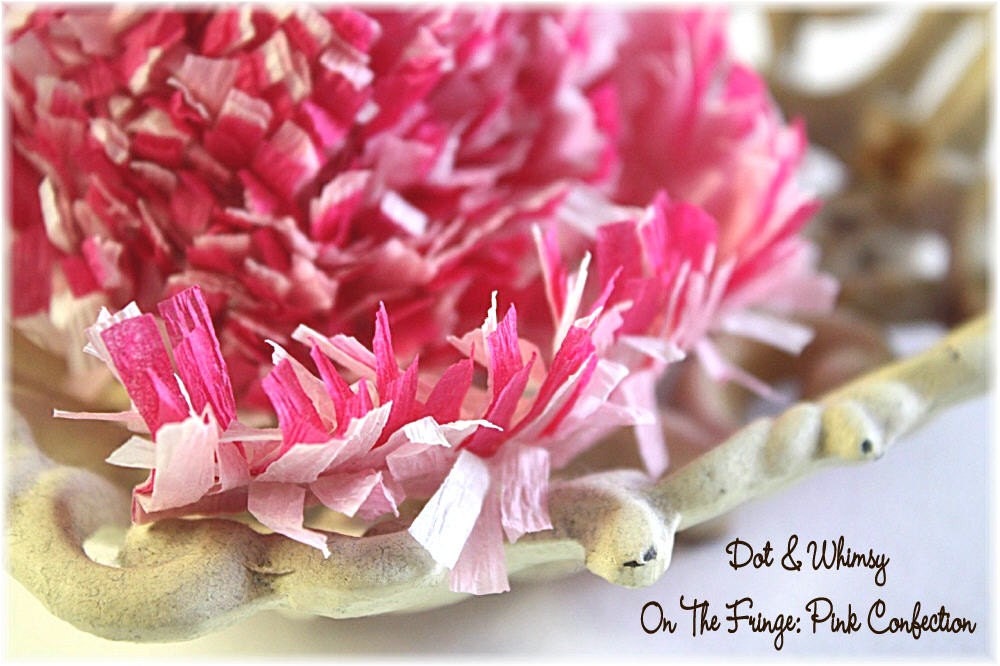 Pink Confection --ON THE FRINGE-- Handmade Crepe Paper Fringe