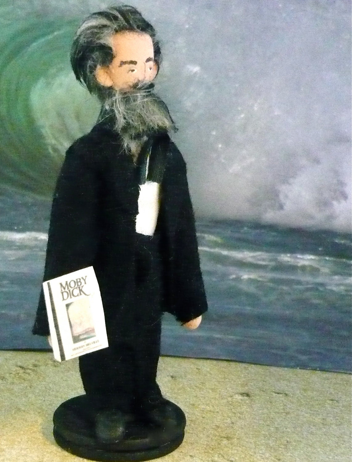 Herman Melville Doll Miniature Author of Moby Dick Art Collectible