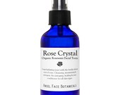 Rose Crystal - Organic Rosewater Moisturizing Toner - with Rose Quartz Gem Elixir 4.5 oz