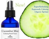 Cucumber Mist -- Calming, Moisturizing Facial Toner for Sensitive Skin -- Organic Skin Care and Vegan Facial Care 4 oz