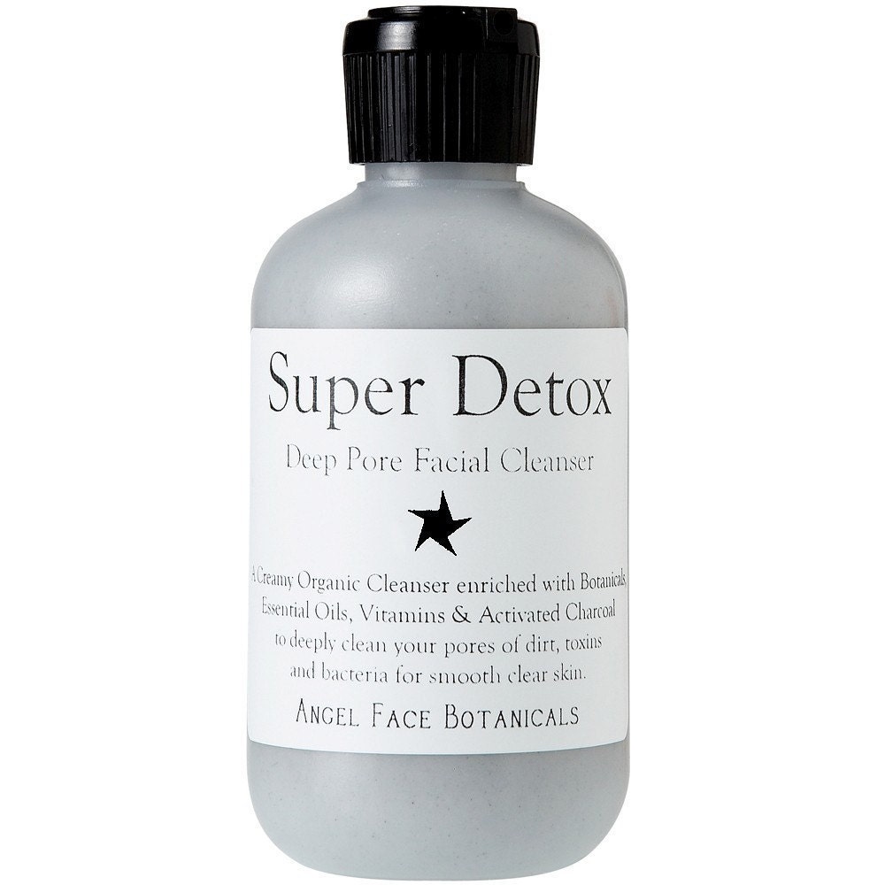 Super-Detox - Organic Deep Pore Facial Cleanser with Activated Charcoal and Argan Oil 8.9 oz - Top Selling Natural Face Wash