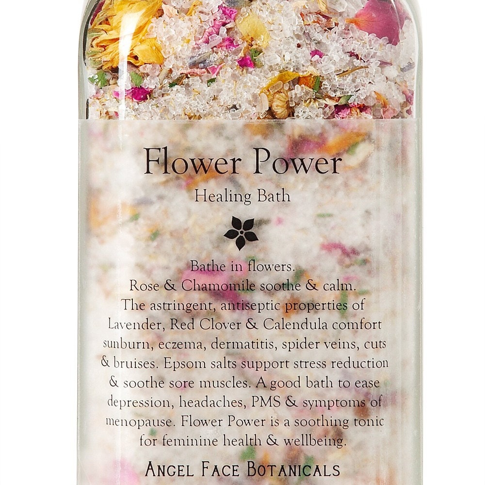 Flower Power - Feminine Health & Well-Being Bath -- Organic - Vegan - Natural - Fabulous -- Bathe in Flowers 15 oz