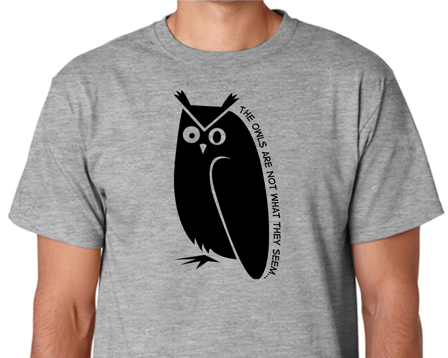 Twin Peaks - The Owls - heather - mens tshirt - sizes sm, med, lg, xl - many colors available
