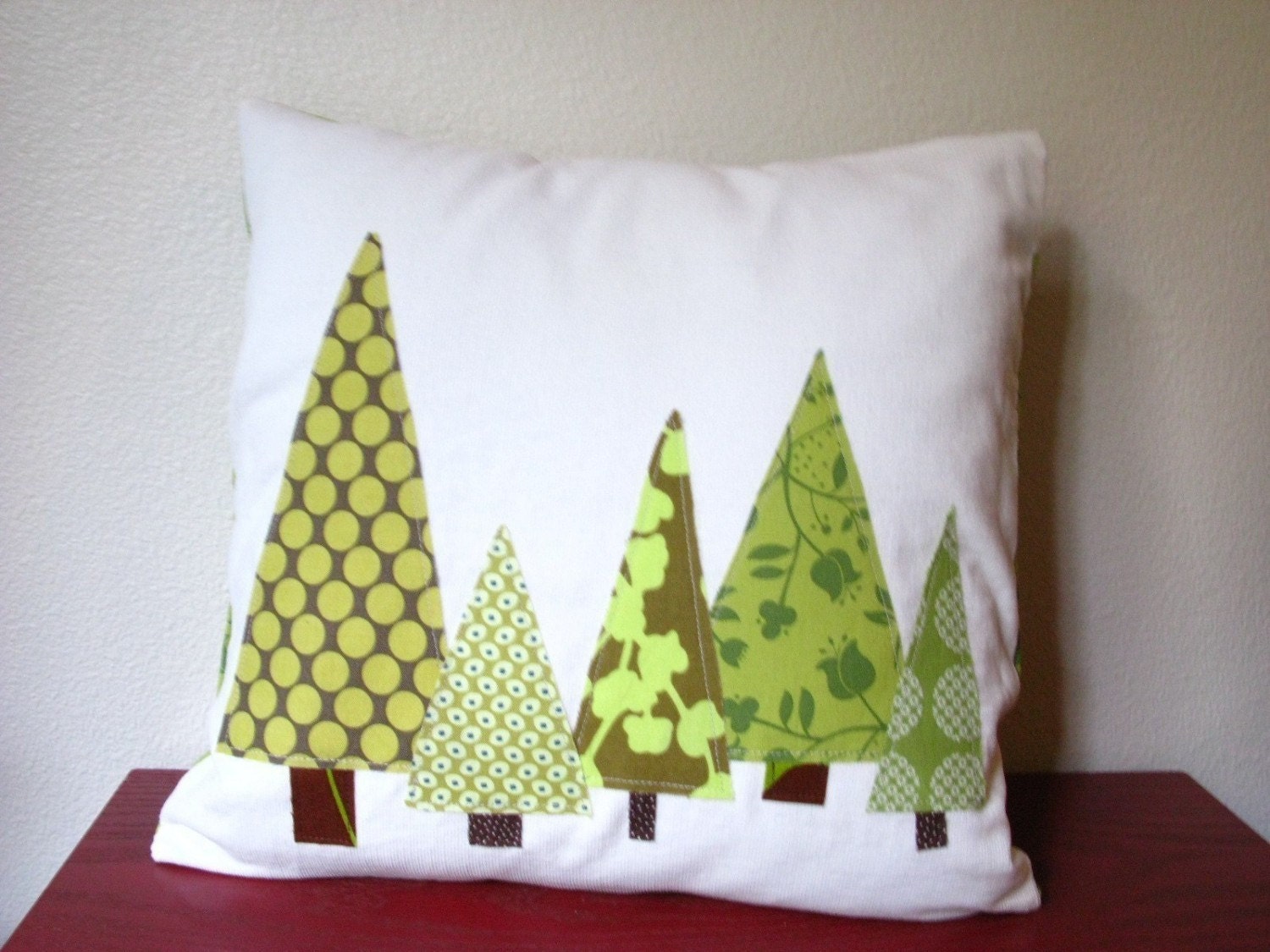 Pillow Cover- Forest in Moss Green and Olive 14 inch (Featured in Better Homes and Gardens)
