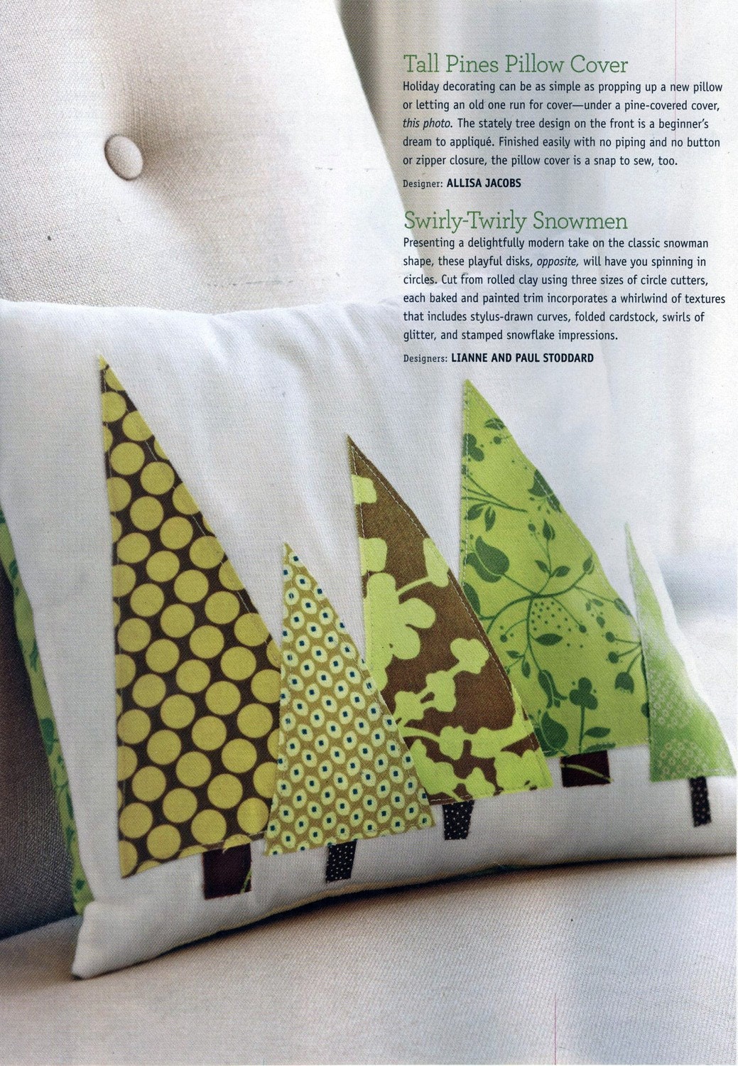 Pillow Cover- Forest in Moss Green and Olive 14 inch (Featured in Better Homes and Gardens)