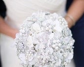 Classic pearl and rhinestone heirloom brooch bouquet  -- deposit on a made-to-order bridal brooch bouquet