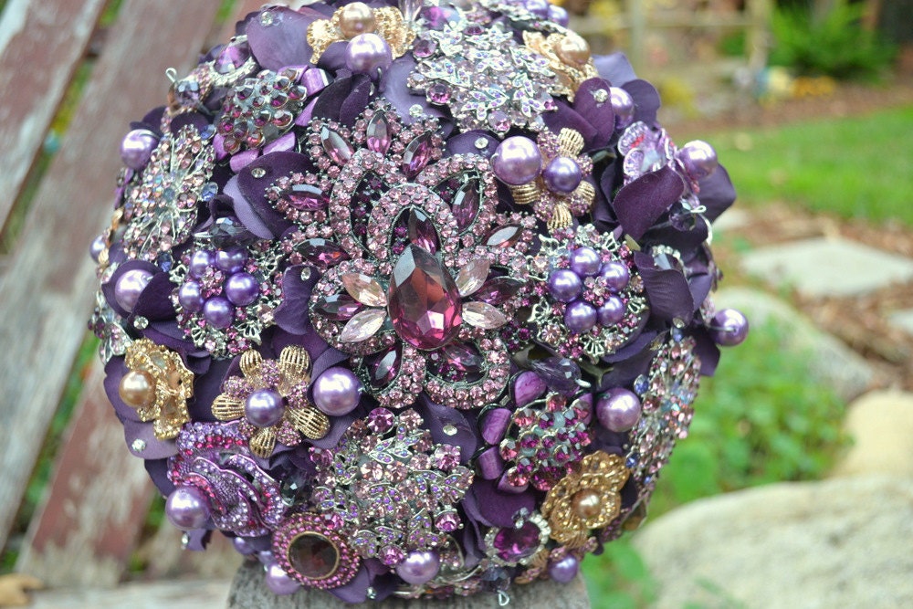 Deposit on an heirloom amethyst brooch bouquet--made to order wedding bouquet