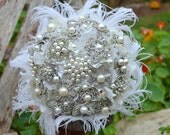 Deposit on a custom heirloom pearl posy with feathers -- made to order