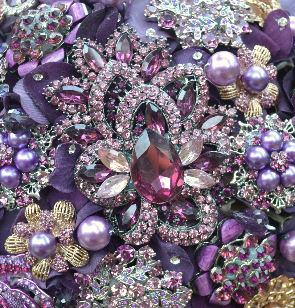 Deposit on an heirloom amethyst brooch bouquet--made to order wedding bouquet