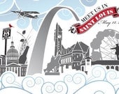 Meet Us In St. Louis Custom Postcards