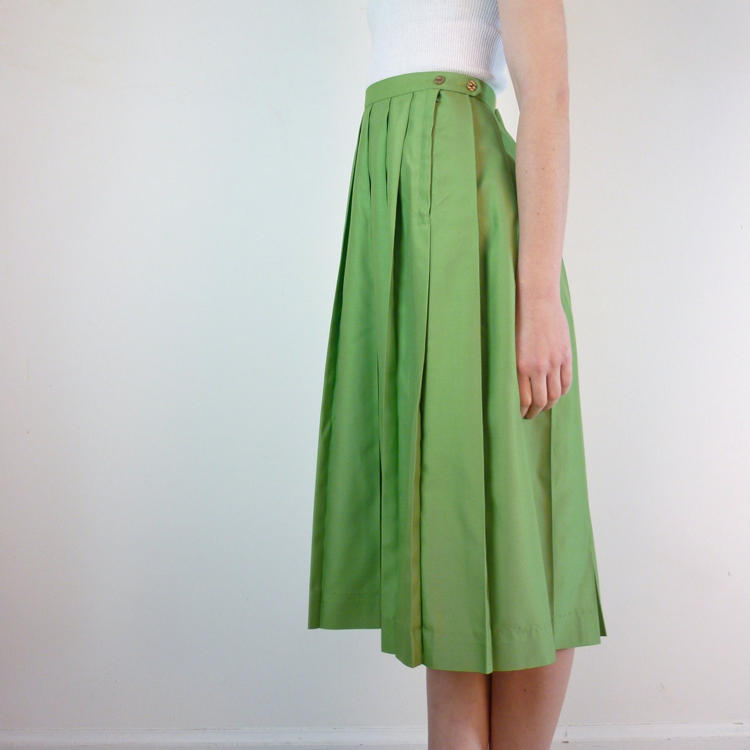 Vintage 1950s Skirt / Pleated 50s Skirt