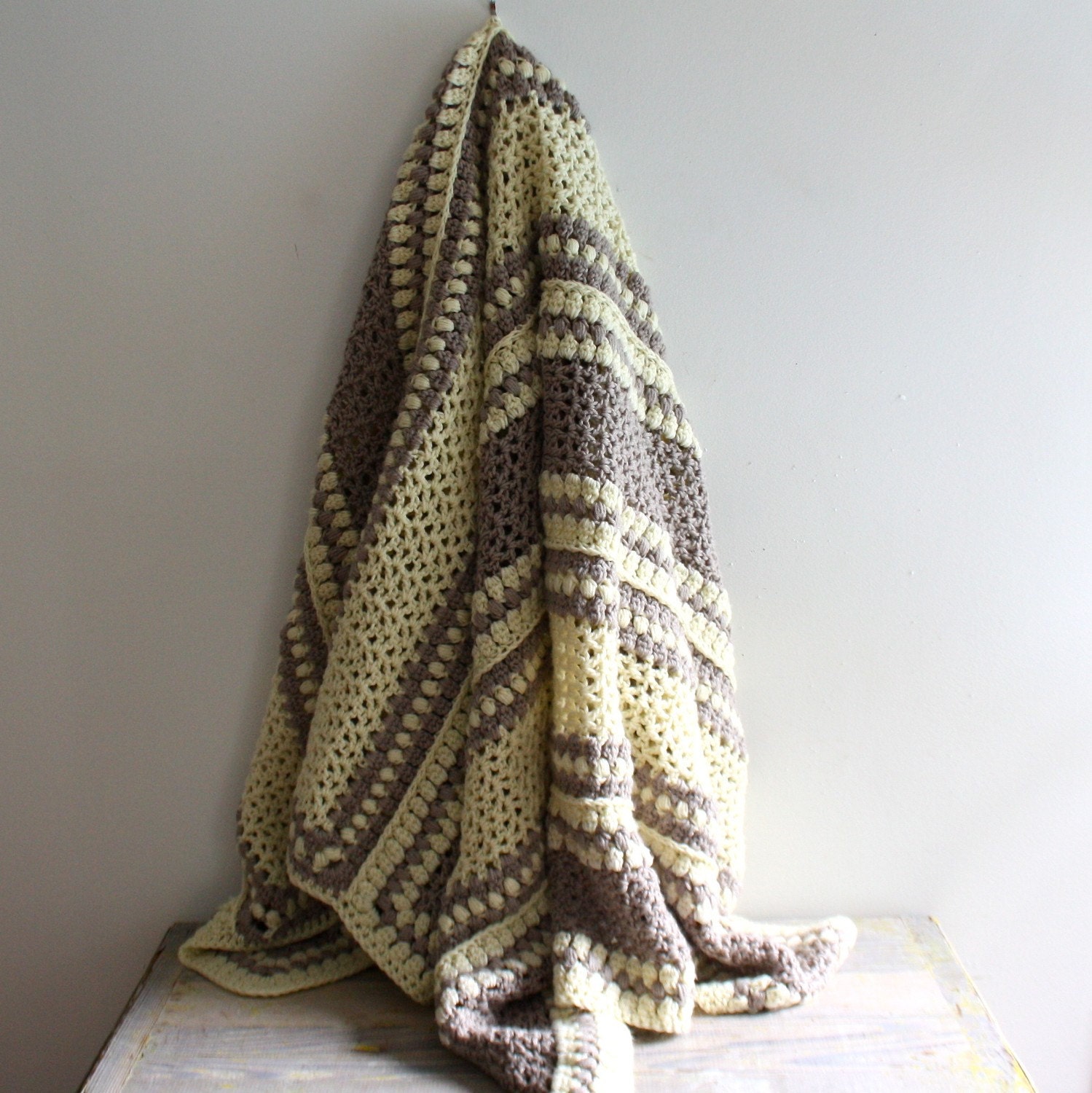 IIII RESERVED FOR JANENE PENDING PHOTOS III Vintage Crocheted Fireside Blanket