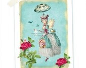 Mary Poppins, Art Print, Giclee, A Spoonful of Sugar, Red Roses, Fairy, Umbrella, Wings, Nursery Art, Blue