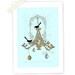 Chandelier Art Print, Nest Egg, Robins Egg Blue, Silhouette, Birds, giclee, digital collage art print