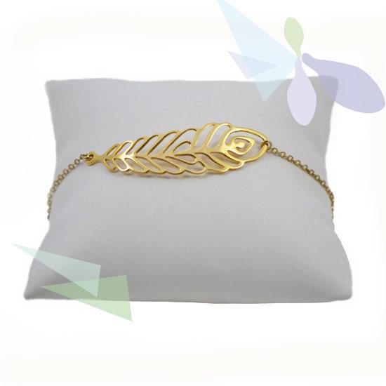 Peacock feather bracelet