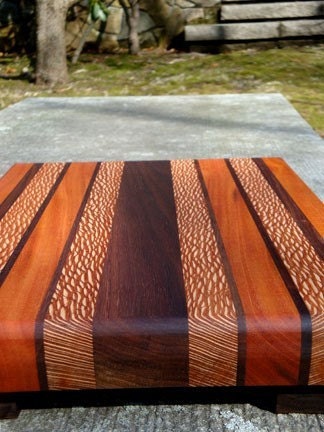 Handmade Large Wood Cutting Board - The Mega - Black Walnut & Lacewood