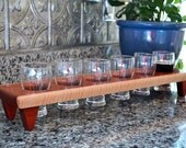 Handmade Wood Mini Brew Beer Sampler 6 - The Killian Red - Curley Maple & Bloodwood - Beer Carrier