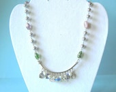 OOAK Altered art repurposed vintage bead charm necklace