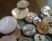 Smokey Grey and Brown Pearl Buttons..Grouping of 27..Vintage