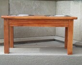 Custom Stained Elevated Dog Bowl Feeder 12" Tall with 2-Quart Bowls