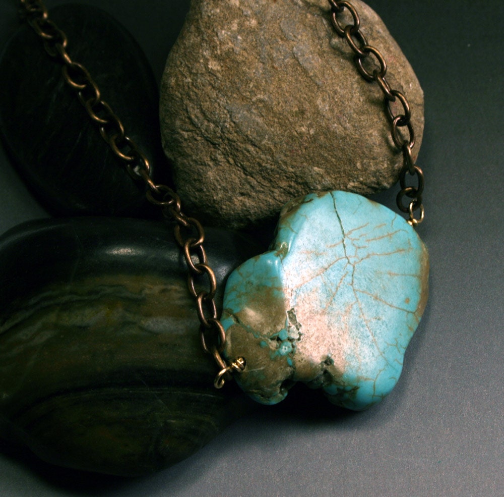 Southwestern Jewelry : Chunky Stone Necklace - Magnesite