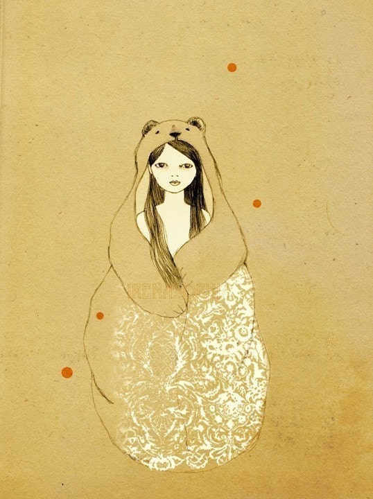 Bear Child Mate Edition Print of original drawing
