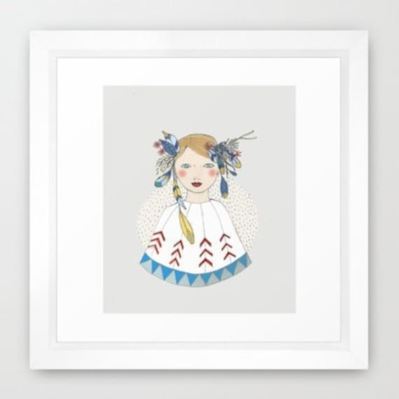 Spring Girl, print of original drawing