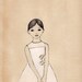 Girl in a White Dress print of original drawing 