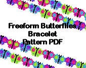 Beaded Butterfly Brick Stitch Bracelet Pattern PDF Digital File