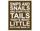 Children's Wall Art / Nursery Decor  Snips and Snail and Puppy Dog Tails 11x14 inch poster print by Finny and Zook