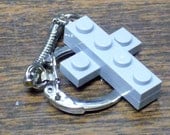 Mini Light Grey Cross Key chain