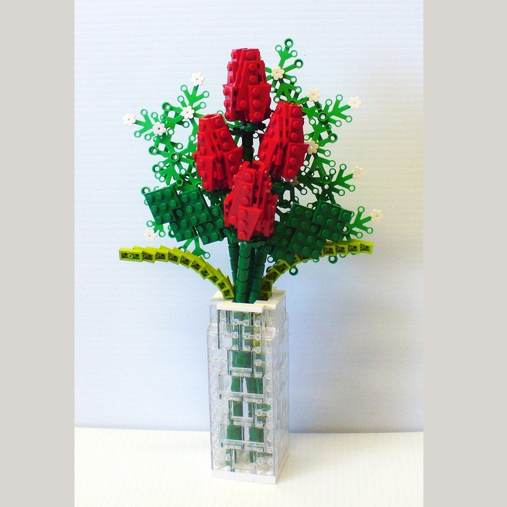 Custom Bouquet of Red Rosebuds and Baby's Breath