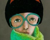 portrait  with glasses print