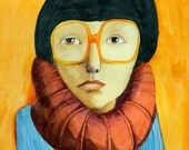 Orange portrait print