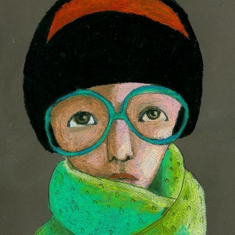 portrait  with glasses print