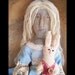 Primitive Alice in Wonderland Black Folk Art Doll w/ White Rabbit OFG