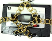 B-Side Bling retro cassette tape necklace