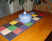 Old Fashioned Calico Quilted Table Runner
