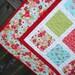 Baby Girl Quilt made with Moda Fabric Ruby Floral Vintage Modern