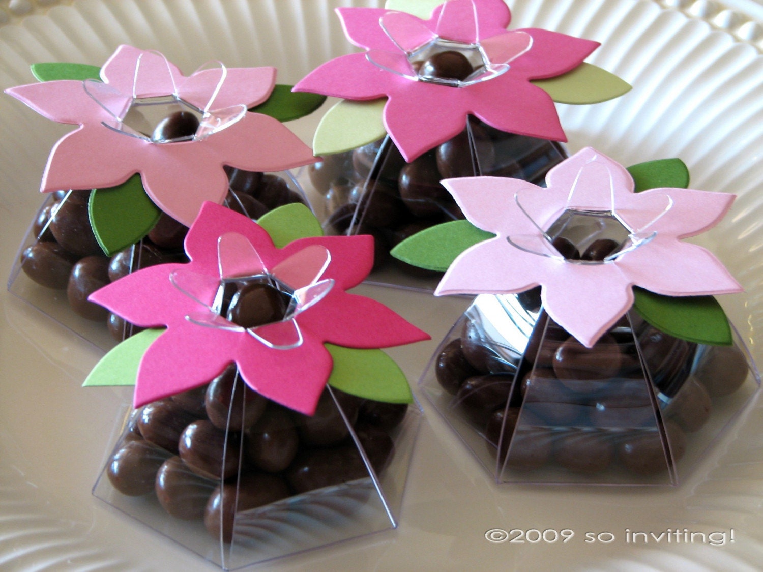 Blooming Favor Boxes in Pink - 12