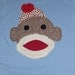 Boys Sock Monkey T-shirt SIZES 6-12-18-24 mth, 2t  long and short sleeves in assorted colors
