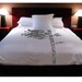 ShaNickers Modern Birch Handpainted Duvet Cover with Shams- Queen Size