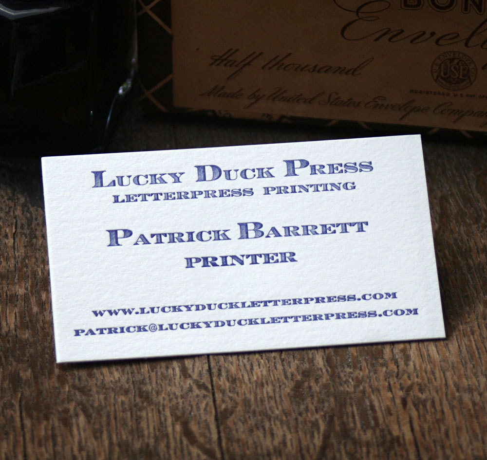 Business / calling cards - letterpress printed (set of 50)