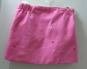 Girl's A Line Skirt  or Skort in Pink Check with Embroidery